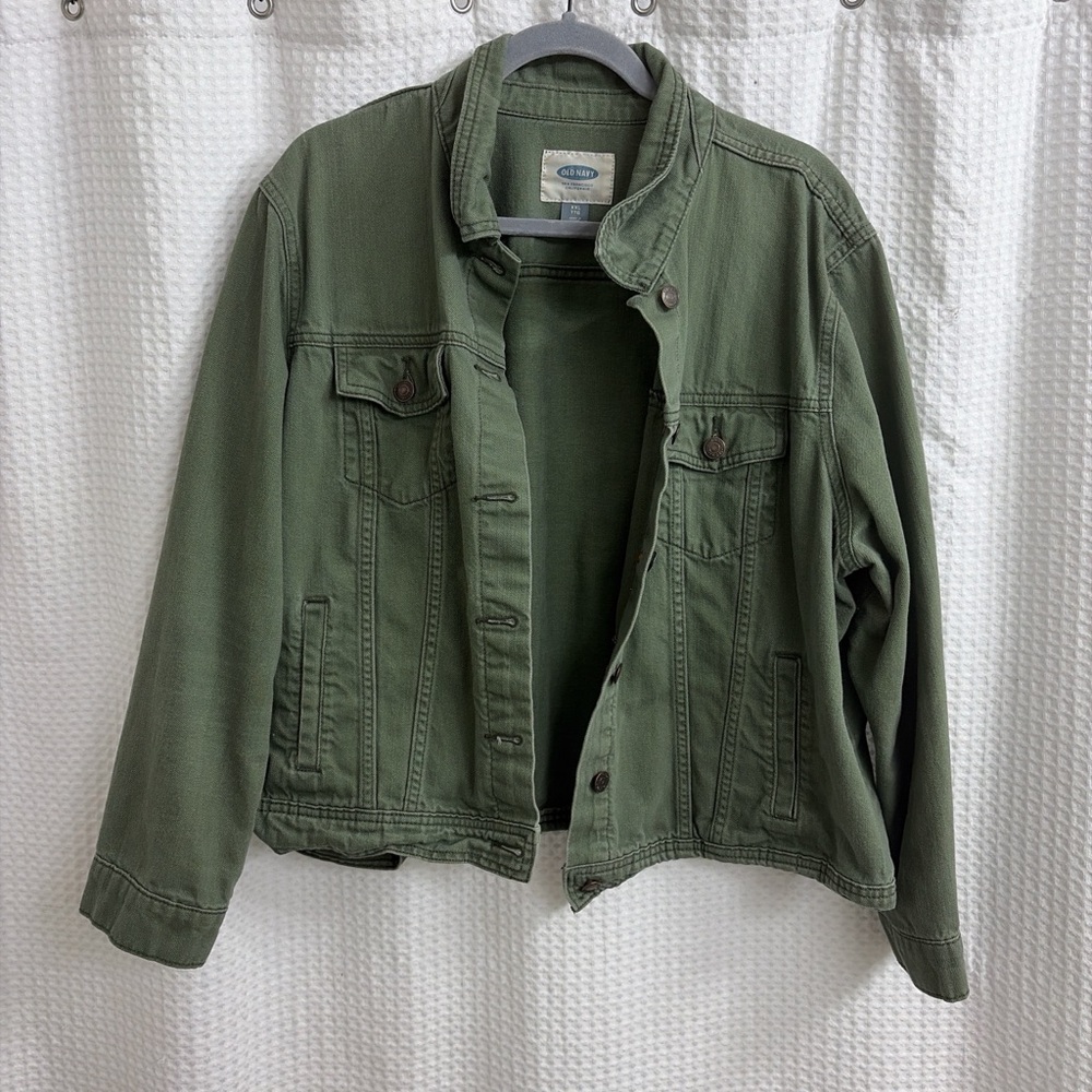 Old Navy Olive Green Denim Jacket